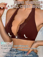 Deep V Lace Bra