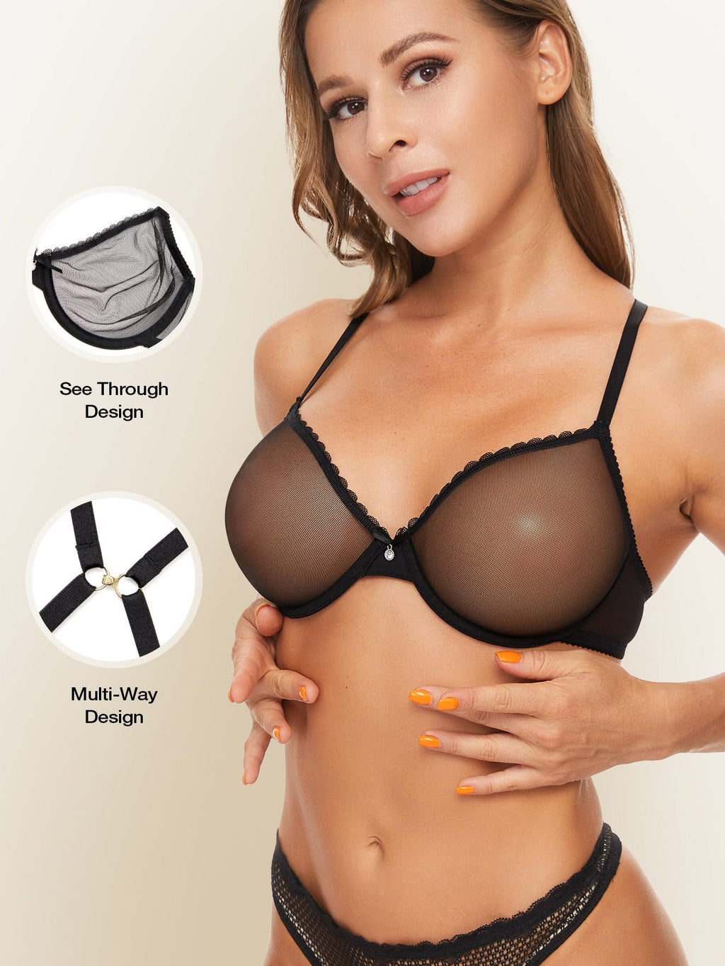 Premium Sheer Mesh Design Bra