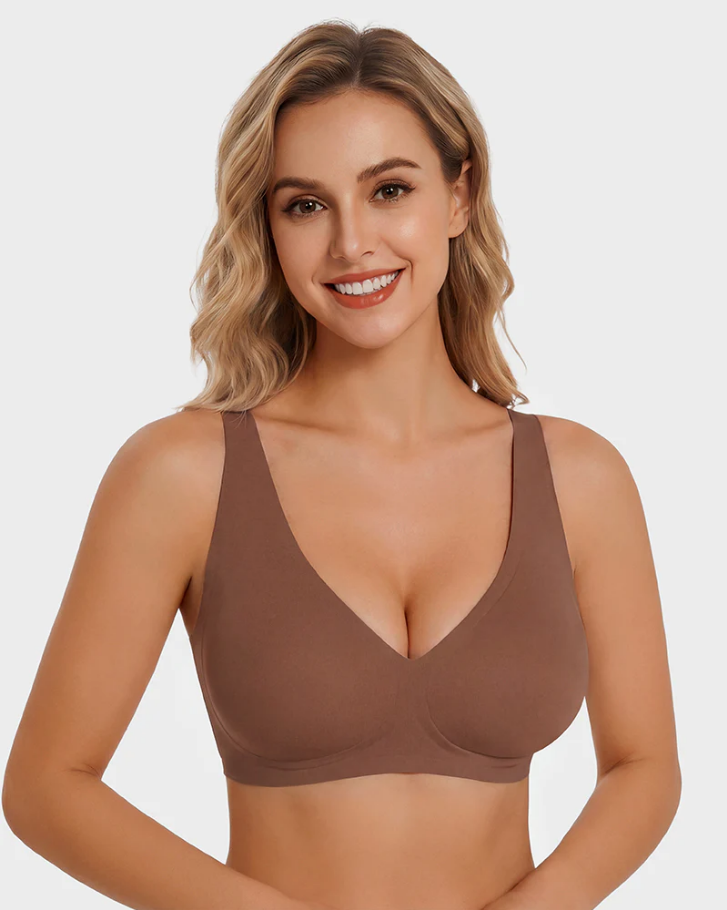 Viral Seamless Jelly Deep V Push-Up Wireless Bra
